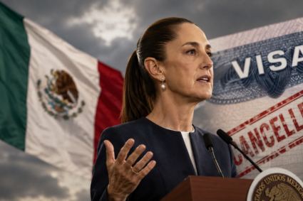 Sheinbaum acusa a Estados Unidos de injerencia tras cancelar la visa de Andy López Beltrán